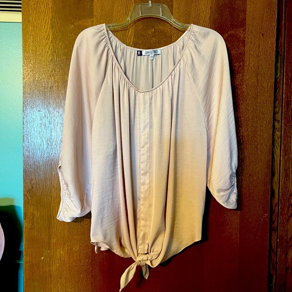 Tie front dressy blouse